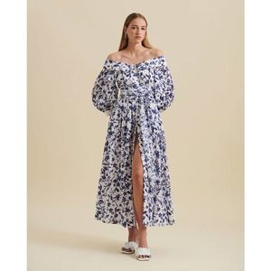 Anne Fontaine Eulalie Maxi Dress Blue Floral